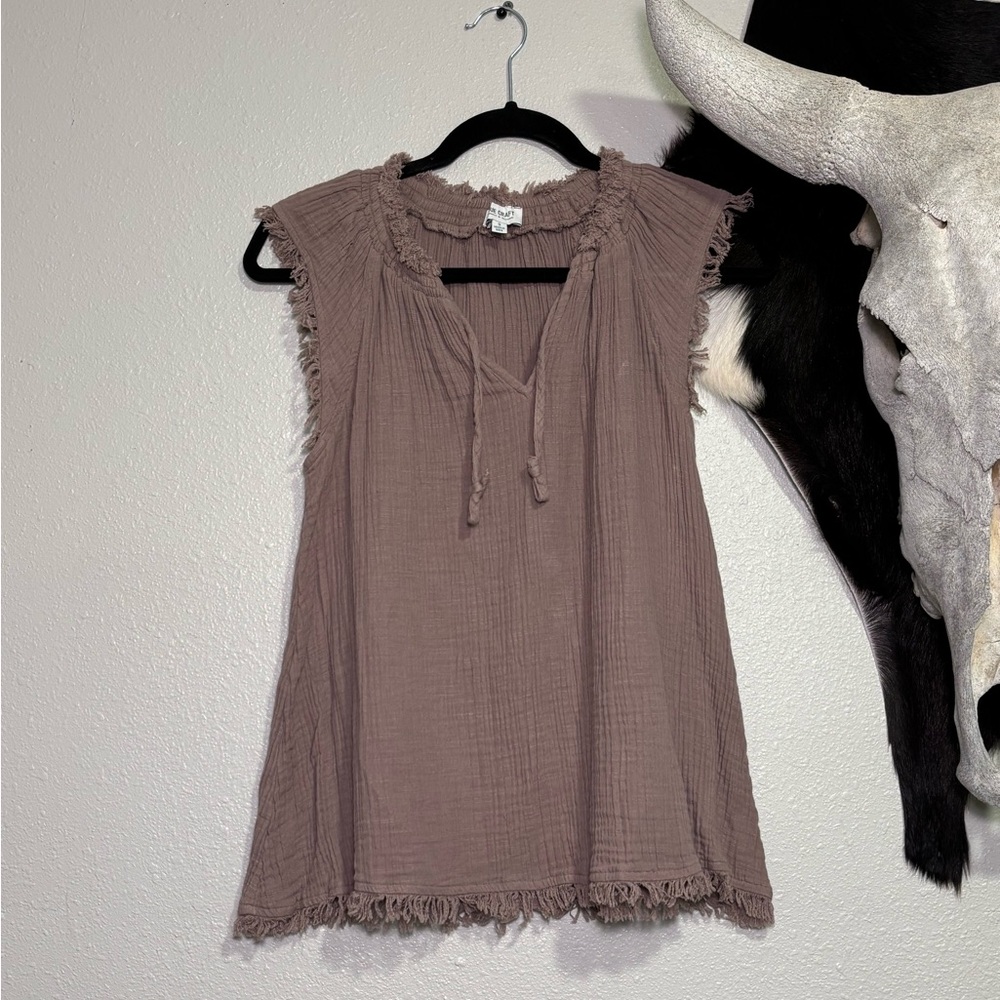 True Craft Textured Mauve Top